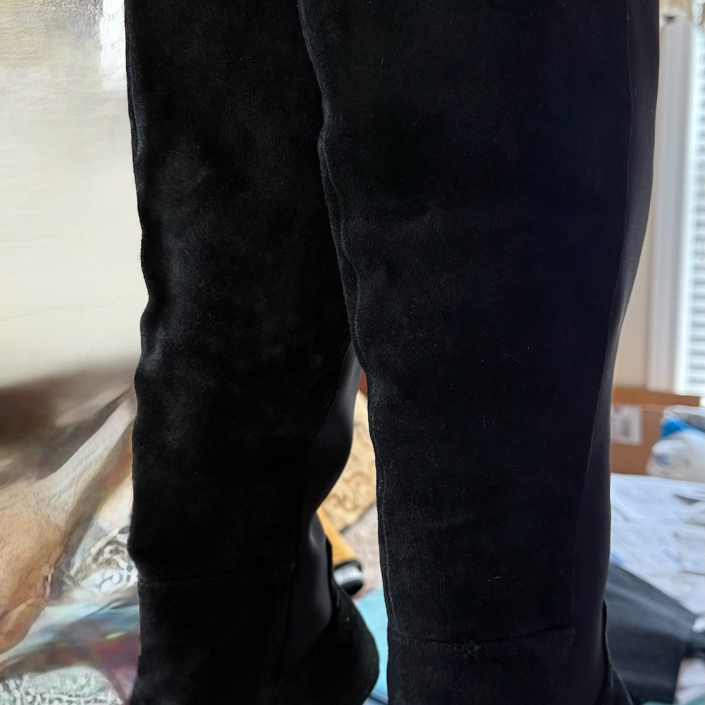 Boston Proper Tall Leather Stretch-Back Boots 5” NIB